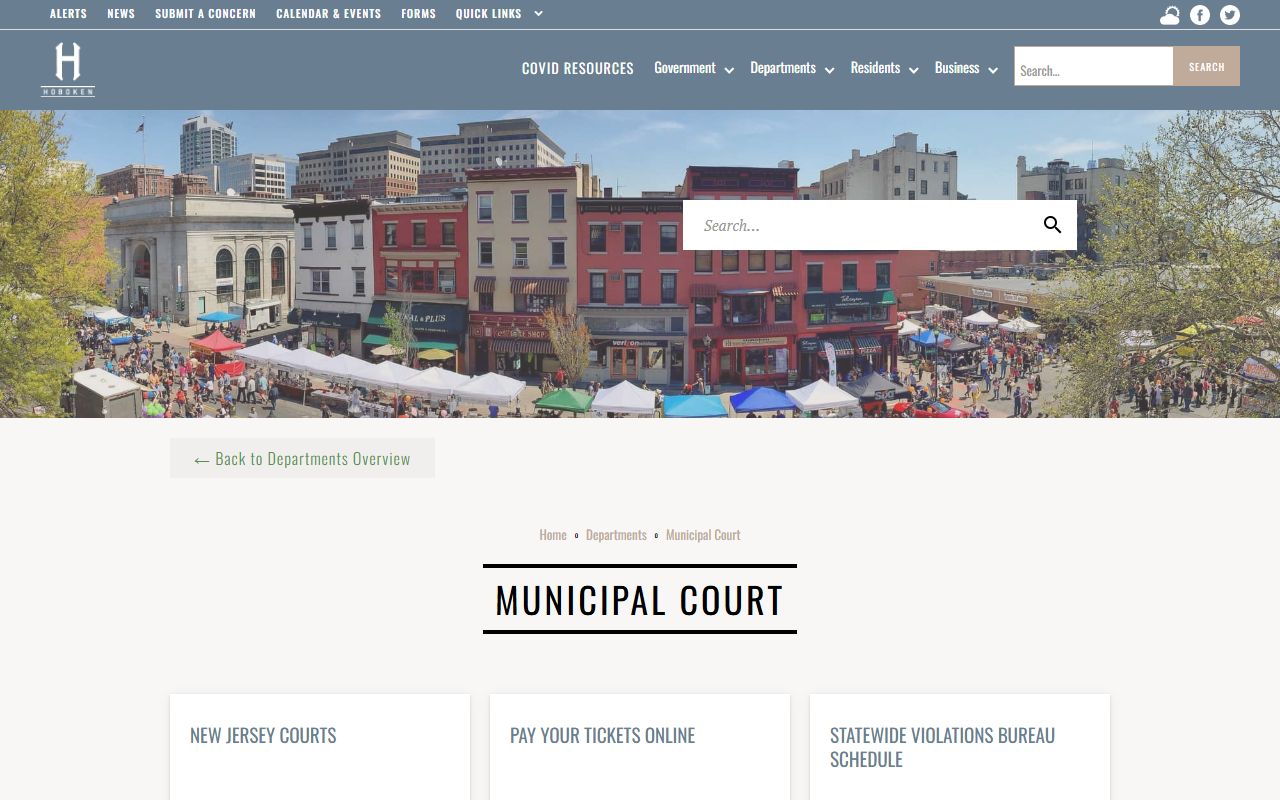 Hoboken Municipal Court page for Hoboken divorce decree resources