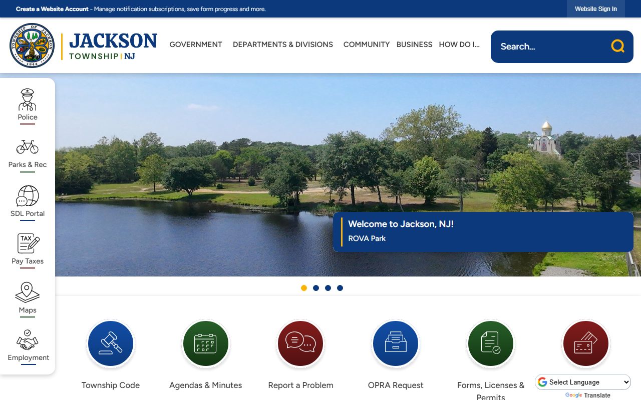 Jackson Township government portal for divorce decree information