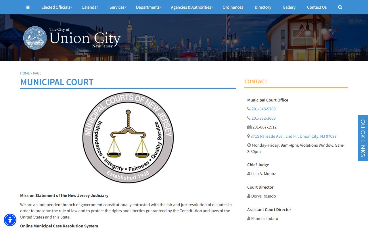 Union City Municipal Court information for Union City divorce decree