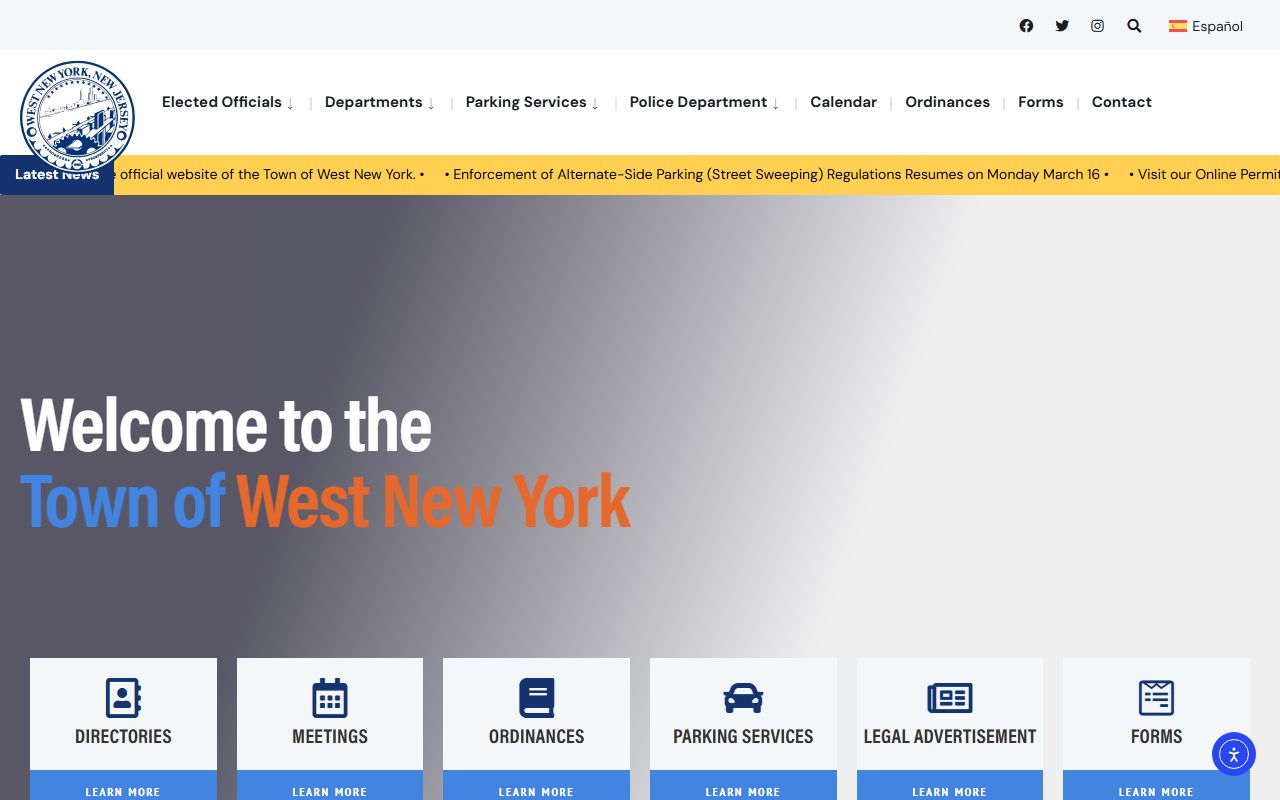 West New York town government portal for divorce decree information