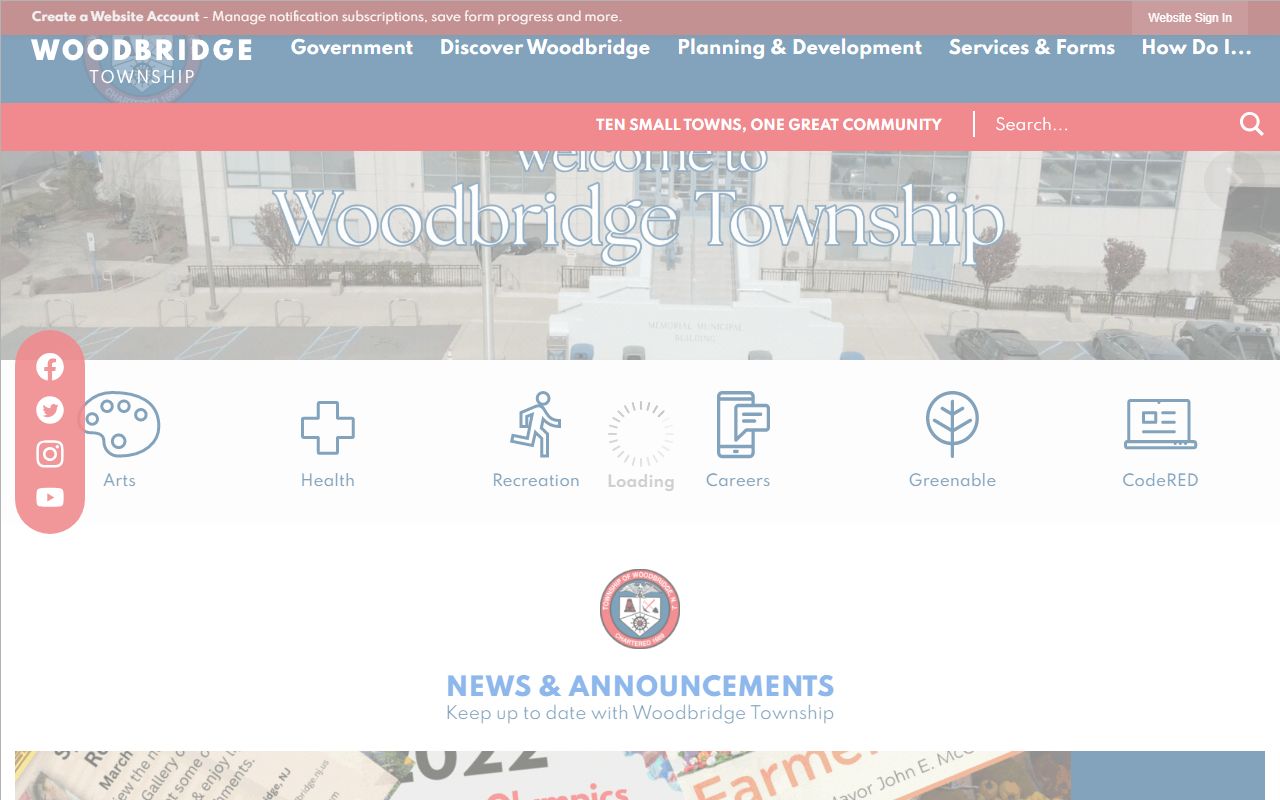 Woodbridge Township government website for divorce decree information